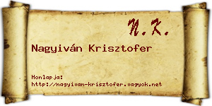 Nagyiván Krisztofer névjegykártya